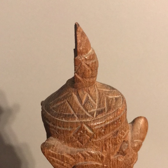 Vintage hand carved deity statue figure elf warrior foo - Picture 12 of 15